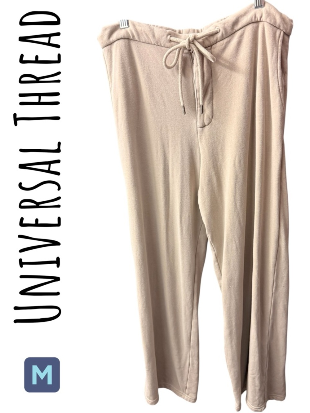 Universal Thread Beige Drawstring Wide-Leg Lounge Pants